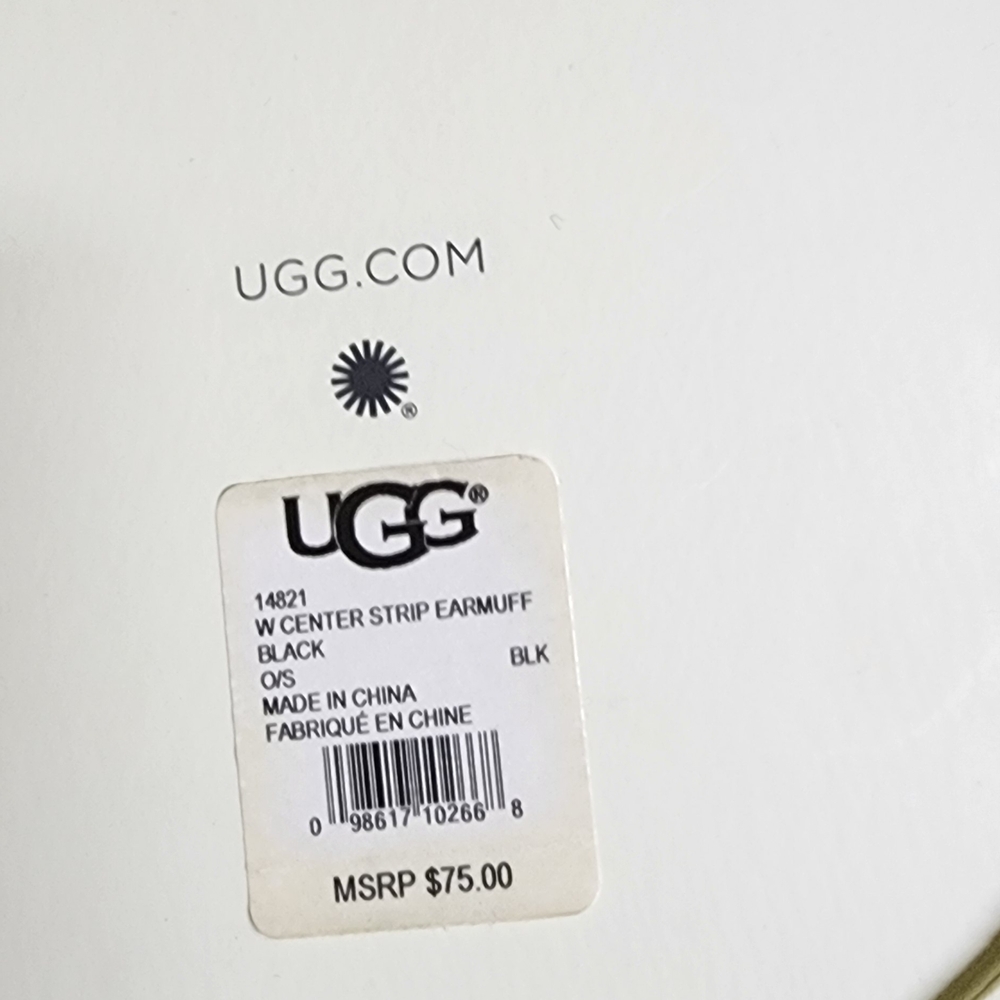 UGG Black Earmuff with Center Strip